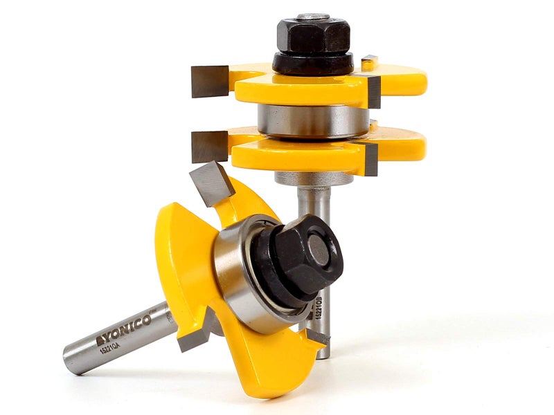 YONICO Tongue and Groove Router Bits Set Up to 3/4-Inch Stock 1/2" Cutting Depth 2 Bit Set 1/4-Inch Shank for Edge-to-Edge Hardwood Flooring, Paneling, Cabinet Door, Plywood Sheathing 15221q - Image 2